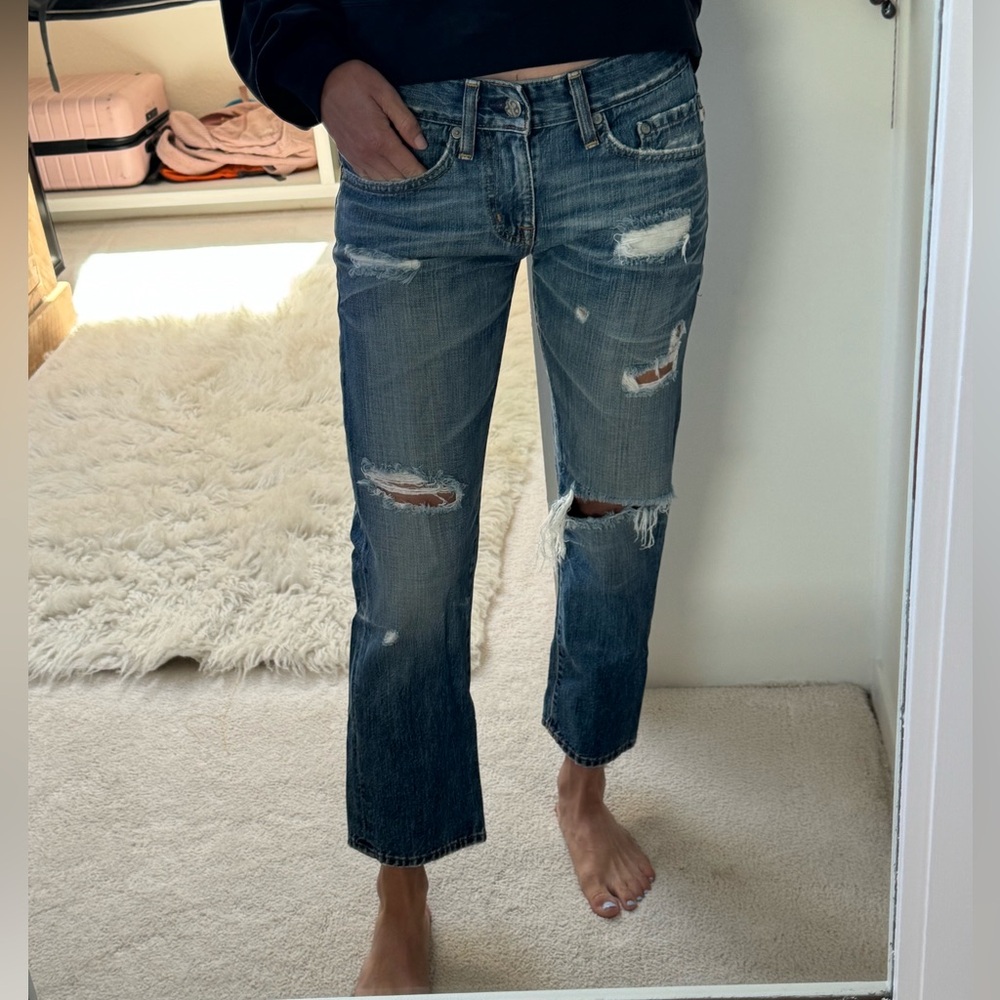 AG ex-boyfriend crop Jean, non-stretch. Size 24